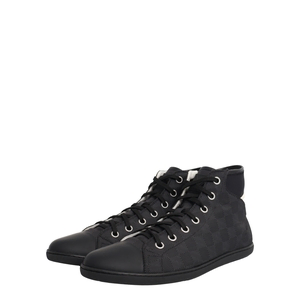 Nylon Damier Baseball High Top Sneakers Black