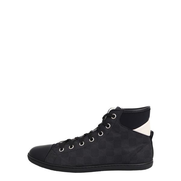 Nylon Damier Baseball High Top Sneakers Black