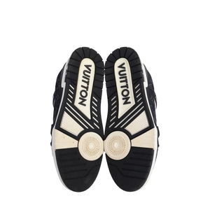 Mixed Material LV Trainer Sneakers Black/White, view 5