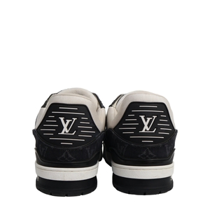 Mixed Material LV Trainer Sneakers Black/White, view 4