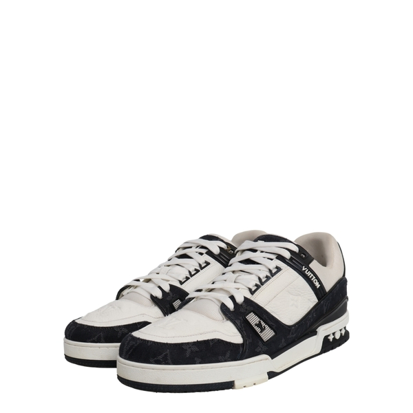 Mixed Material LV Trainer Sneakers Black/White