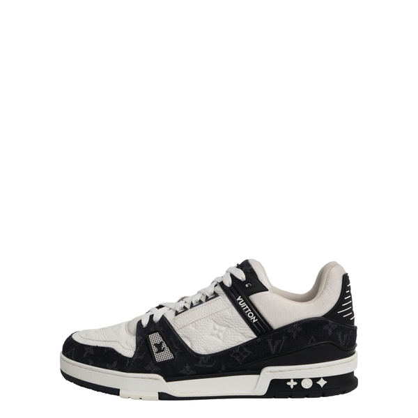 Mixed Material LV Trainer Sneakers Black/White