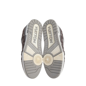 Mixed Material LV Trainer Sneakers White/Grey, view 5