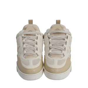 Mixed Material LV Skate Sneakers Beige/White, view 4