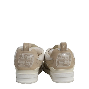 Mixed Material LV Skate Sneakers Beige/White, view 3