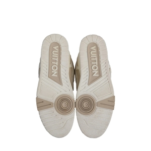 Mixed Material LV Skate Sneakers Beige/White, view 5