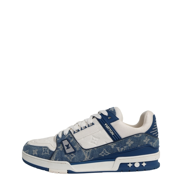 Mixed Material LV Trainer Sneakers Blue/White
