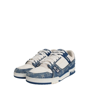 Mixed Material LV Trainer Sneakers Blue/White