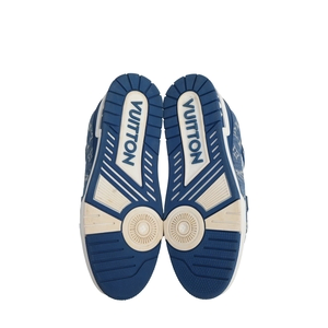 Mixed Material LV Trainer Sneakers Blue/White, view 5