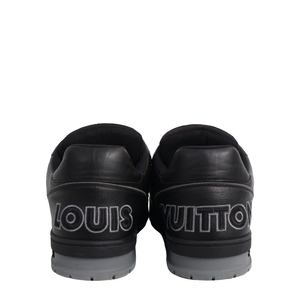 Leather LV Trainer Sneakers Black, view 4