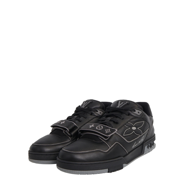 Leather LV Trainer Sneakers Black
