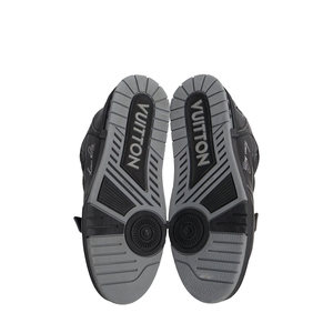Leather LV Trainer Sneakers Black, view 5