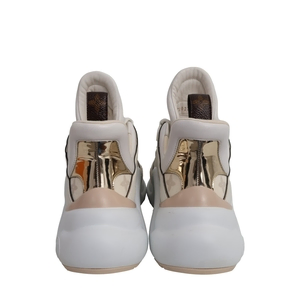 Mixed Material Archlight Sneakers Beige/White, view 4