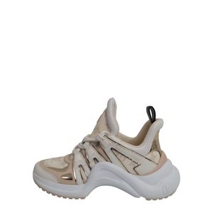 Mixed Material Archlight Sneakers Beige/White, view 2