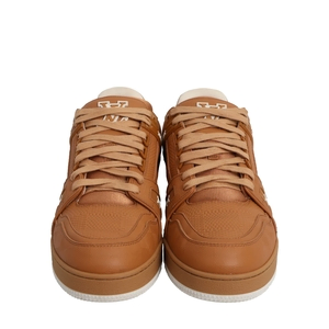 Mixed Material LV Trainer Sneakers Cognac, view 3