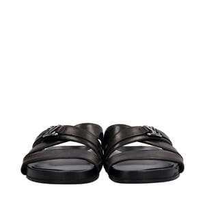 Leather Mirabeau Mules Black, view 3