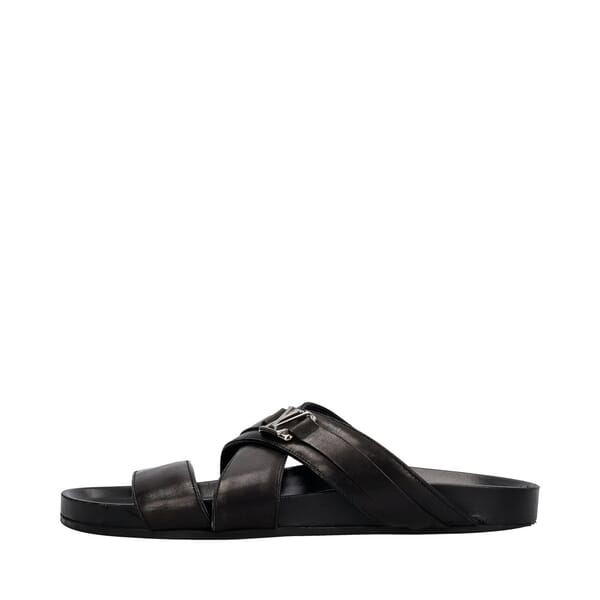 Leather Mirabeau Mules Black