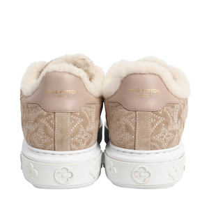 Suede/Shearling Time Out Sneakers Beige, view 3