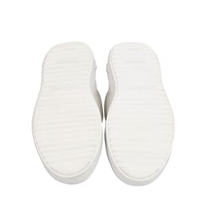 Leather LV Embossed Time Out Sneakers White, view 5