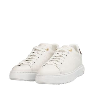 Leather LV Embossed Time Out Sneakers White