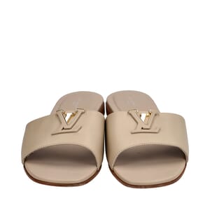 Leather LV Mare Flat Mules Galet, view 4