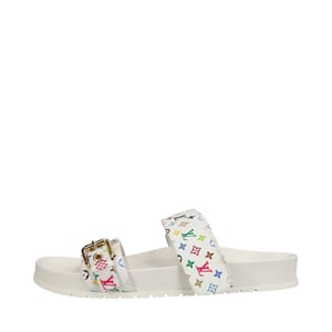 x Murakami Multicolor Bom Dia Flat Comfort Mules White, view 2