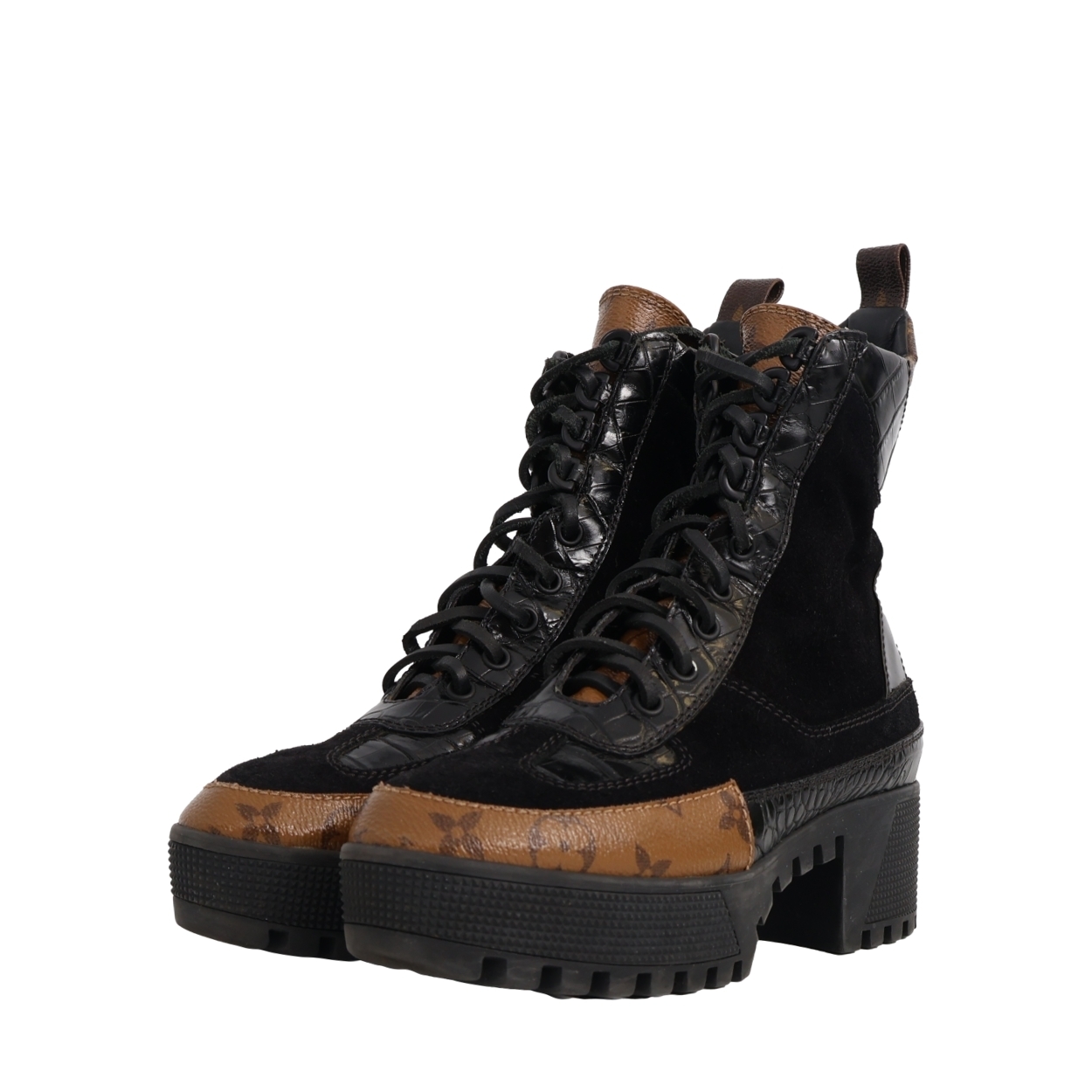 Monogram Laureate Platform Desert Boots Black