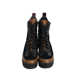 Monogram Laureate Platform Desert Boots Black, view 3