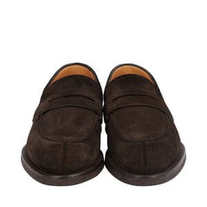 Suede Sorbonne Loafers Chocolate, view 2