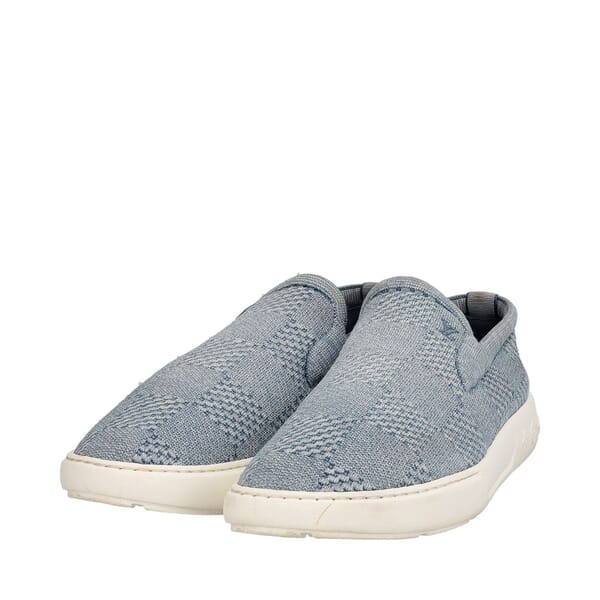 Knit Damier Pacific Slip-On Sneakers Blue