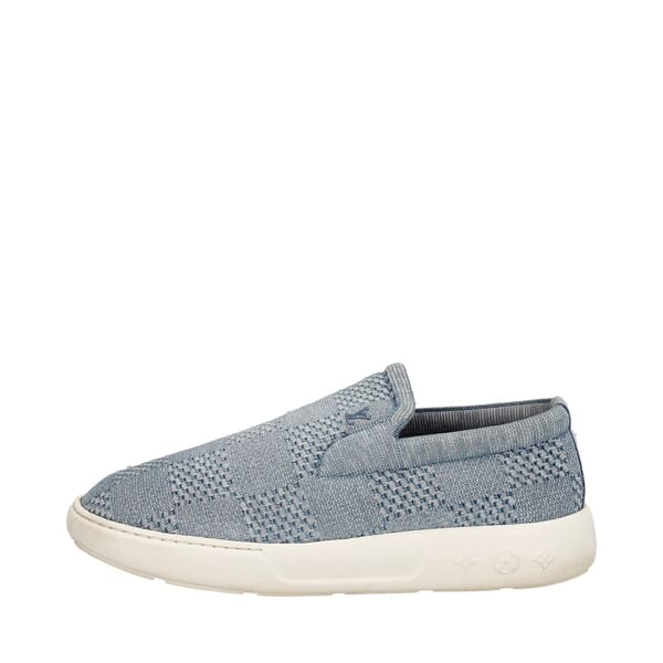 Knit Damier Pacific Slip-On Sneakers Blue