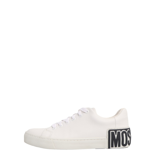 Leather Logo Sneakers White