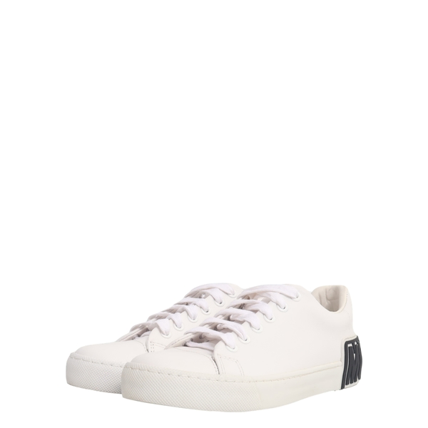 Leather Logo Sneakers White