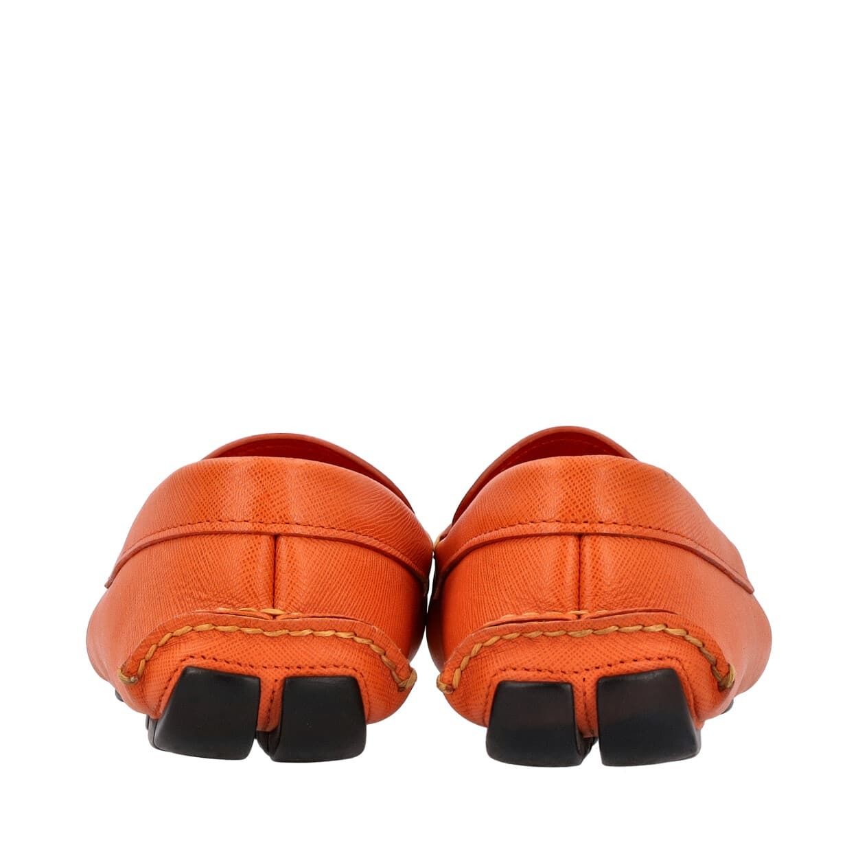 Men\'s Two-Tone Tan &  Prada Orange Leather Slip-On Loafers Orange Leather Loafer & Slip On Casual Shoes for Men for  main image 2
