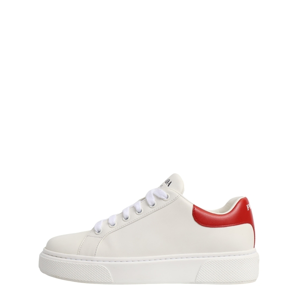 Leather Macro Sneakers White/Red