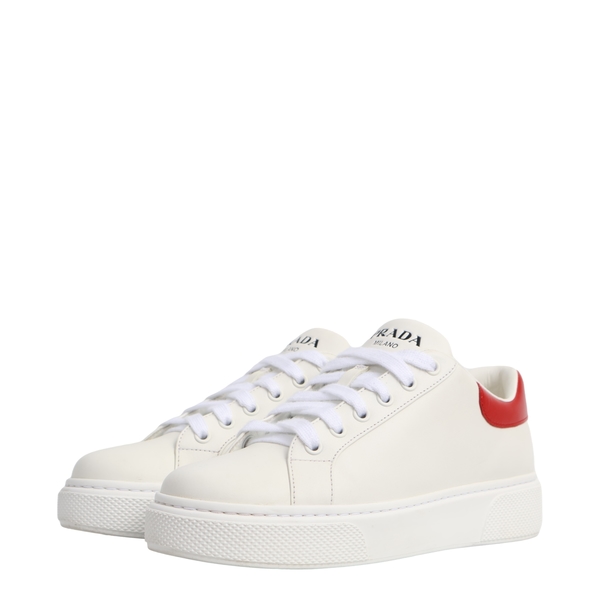 Leather Macro Sneakers White/Red