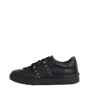 Leather Rockstud Untitled Sneakers Black, view 2