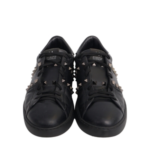 Leather Rockstud Untitled Sneakers Black, view 3