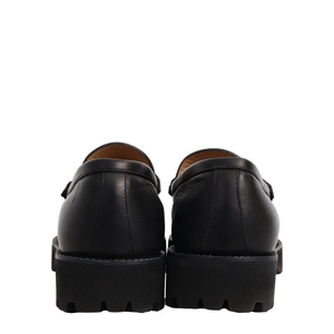 Leather V Logo Loafers Black, view 5