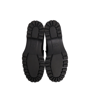 Leather V Logo Loafers Black, view 4