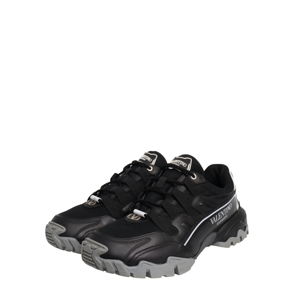 Mixed Material Sneakers Black