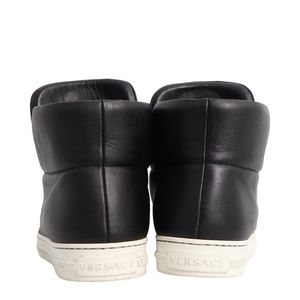 Leather Palazzo High Top Sneakers Black, view 4