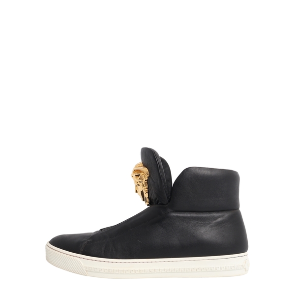 Leather Palazzo High Top Sneakers Black