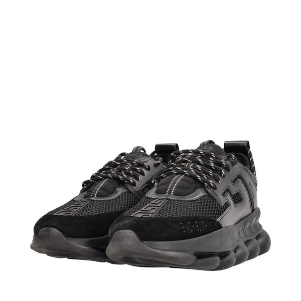 Mixed Material Chain Reaction Sneakers Black