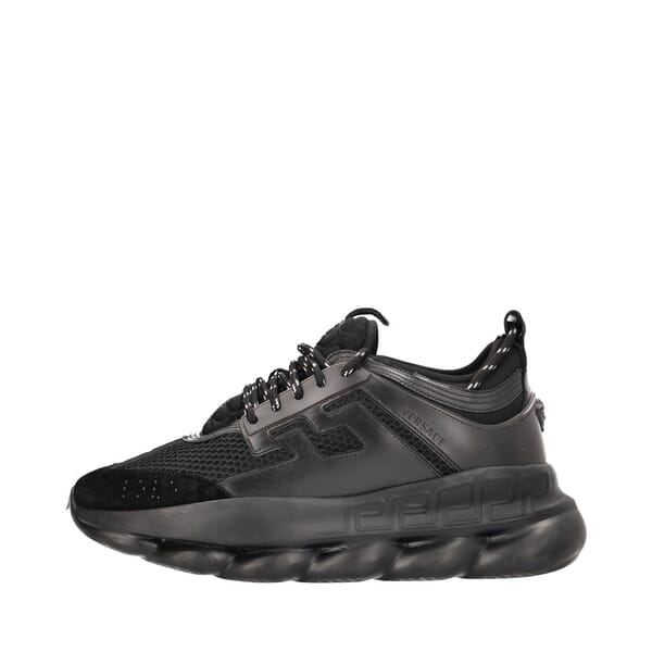 Mixed Material Chain Reaction Sneakers Black