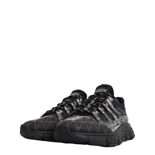 Mixed Material Trigreca Sneakers Black/Silver