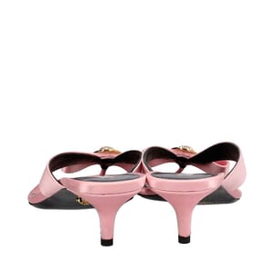 Satin Medusa Thong Mules Pink, view 4