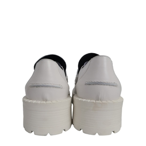 Leather Platform Loafers White, view 4