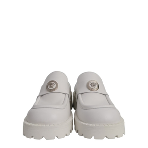 Leather Platform Loafers White, view 3