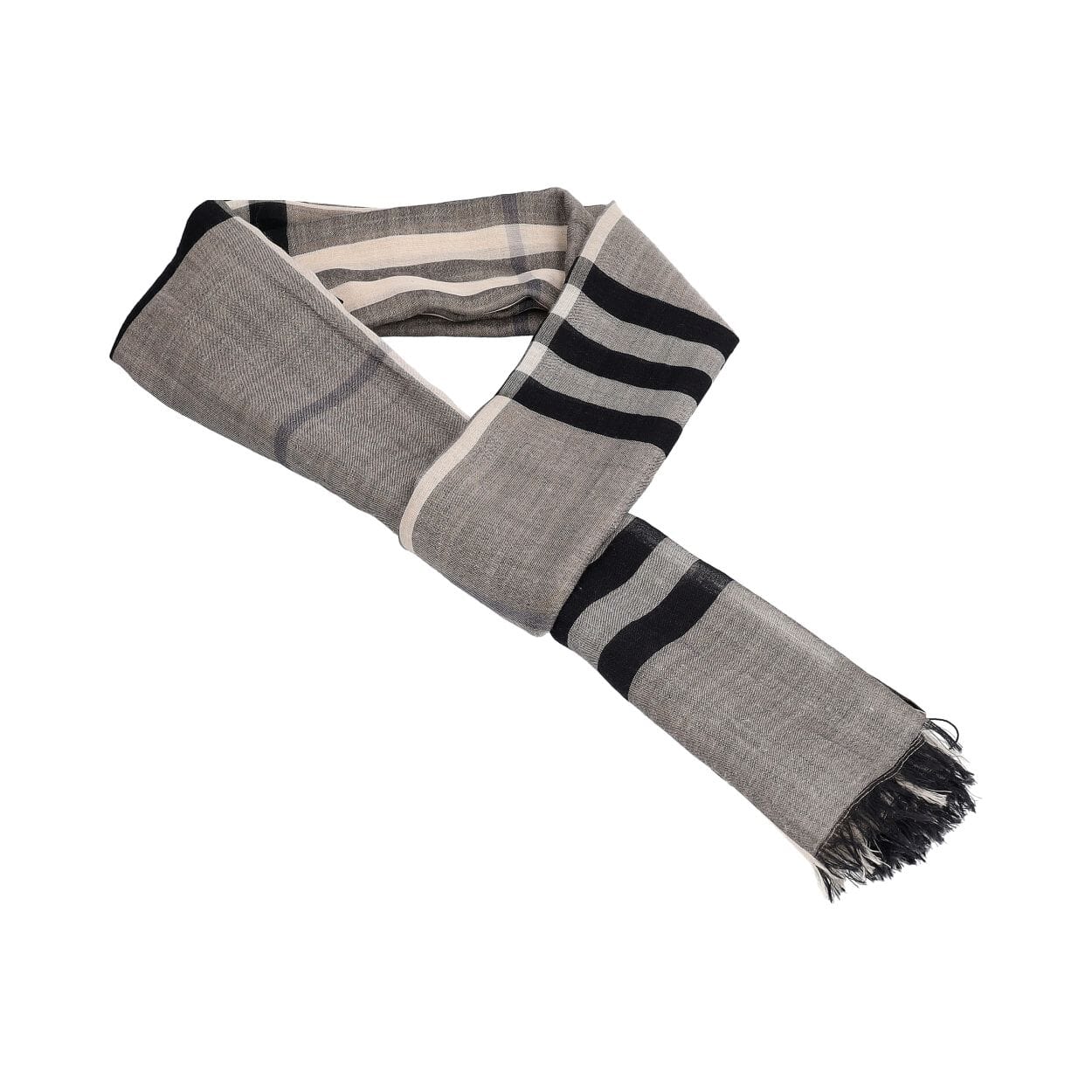 BURBERRY Linen Check Scarf Beige/Black | Luxity